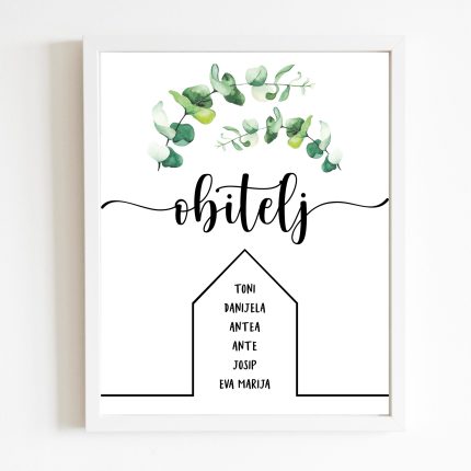 Obiteljski poster sa zelenilom