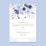 Pozivnica muška krštenje cvijeće