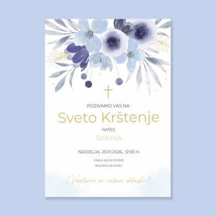 Pozivnica muška krštenje cvijeće