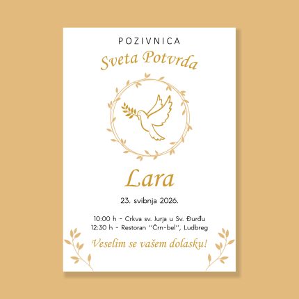 Pozivnica zlatno krizma